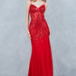 Spaghetti Straps High Side Slit Dress by Cinderella Couture USA AS8329J