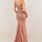 Spaghetti Straps High Side Slit Dress by Cinderella Couture USA AS8329J