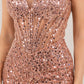 Spaghetti Straps High Side Slit Dress by Cinderella Couture USA AS8329J