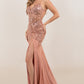 Spaghetti Straps High Side Slit Dress by Cinderella Couture USA AS8329J