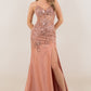 Spaghetti Straps High Side Slit Dress by Cinderella Couture USA AS8329J