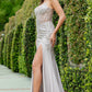 Spaghetti Straps High Side Slit Dress by Cinderella Couture USA AS8329J