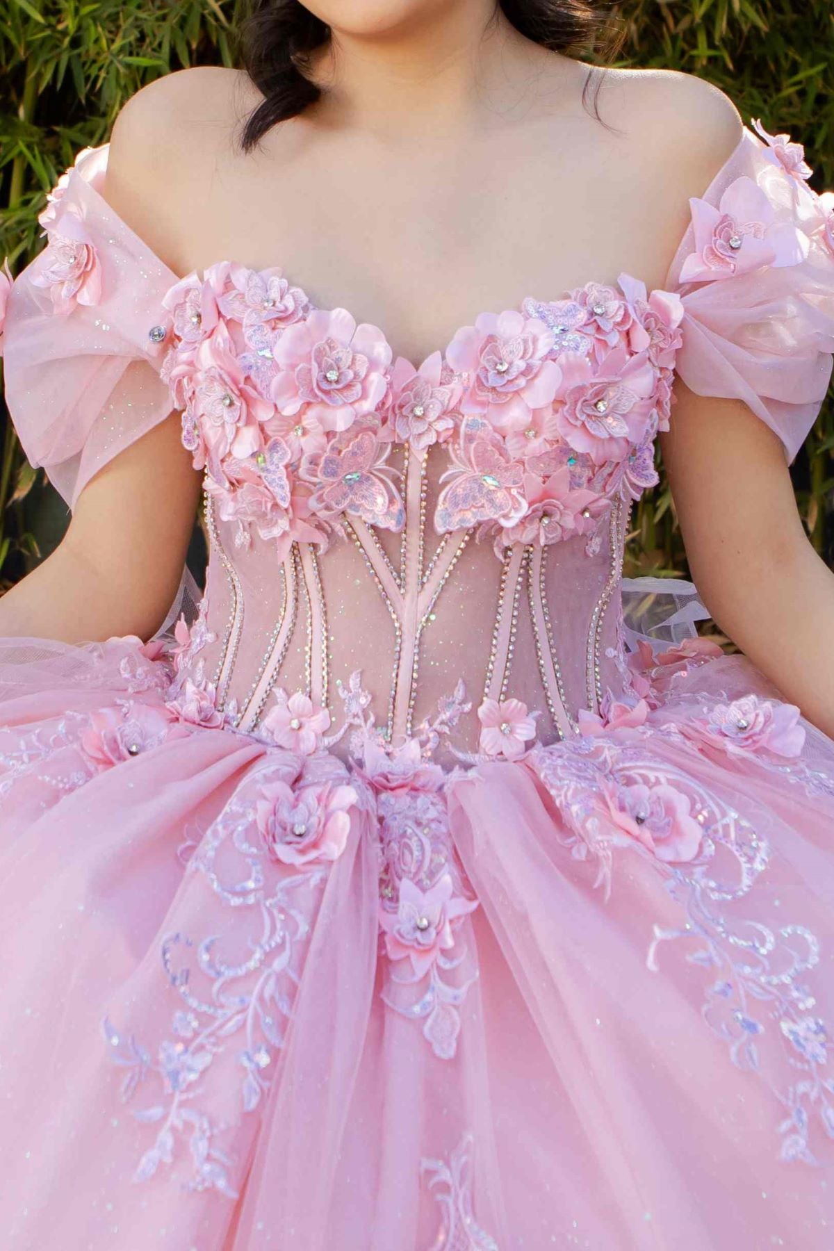Super Long Off Shoulder Quinceanera Dress by Cinderella Couture USA AS8330J