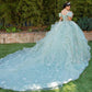 Super Long Off Shoulder Quinceanera Dress by Cinderella Couture USA AS8330J