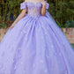Beadwork Butterfly Sleeve Quinceanera Dress by Cinderella Couture USA AS8350J