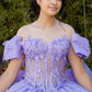 Beadwork Butterfly Sleeve Quinceanera Dress by Cinderella Couture USA AS8350J