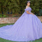 Beadwork Butterfly Sleeve Quinceanera Dress by Cinderella Couture USA AS8350J