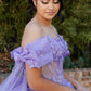 Beadwork Butterfly Sleeve Quinceanera Dress by Cinderella Couture USA AS8350J