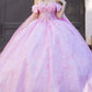 Beadwork Butterfly Sleeve Quinceanera Dress by Cinderella Couture USA AS8350J