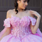 Beadwork Butterfly Sleeve Quinceanera Dress by Cinderella Couture USA AS8350J