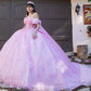 Beadwork Butterfly Sleeve Quinceanera Dress by Cinderella Couture USA AS8350J