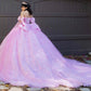 Beadwork Butterfly Sleeve Quinceanera Dress by Cinderella Couture USA AS8350J