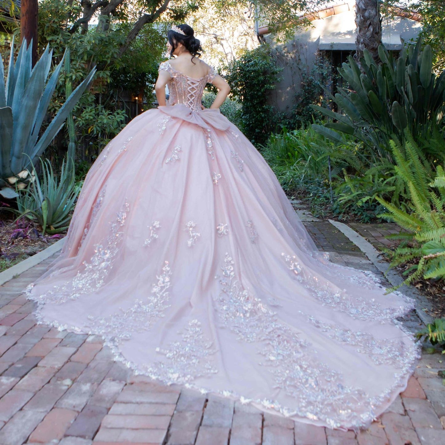 Floral Appliques Off Shoulder Quinceanera Dress by Cinderella Couture USA AS8370J
