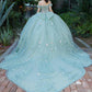 Floral Appliques Off Shoulder Quinceanera Dress by Cinderella Couture USA AS8370J