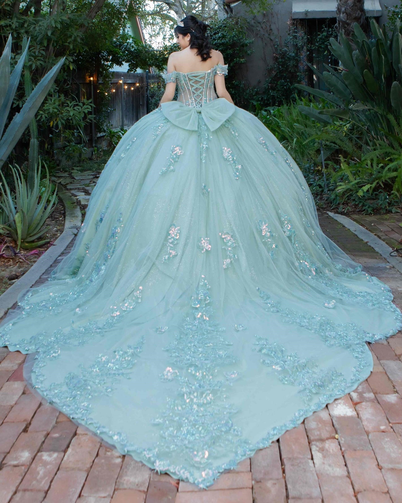 Floral Appliques Off Shoulder Quinceanera Dress by Cinderella Couture USA AS8370J
