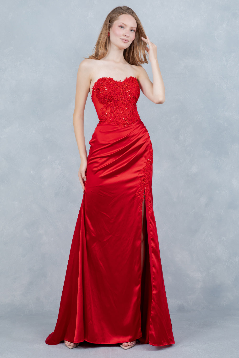 Strapless Sweetheart Neckline Dress by Cinderella Couture USA AS8453J
