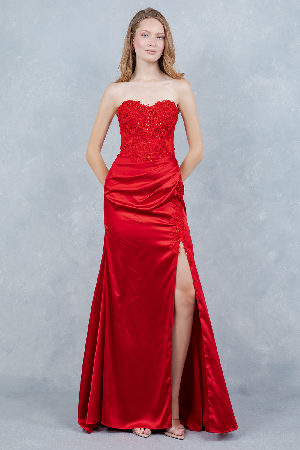 Strapless Sweetheart Neckline Dress by Cinderella Couture USA AS8453J