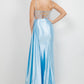 Floral Corset Drape Leg Slit Dress by Cinderella Couture USA AS8593J