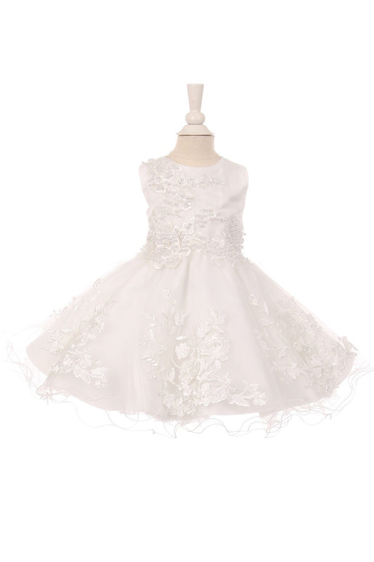 Embroidered Sequins Glittered Tulle Baby Dress by Cinderella Couture USA AS9052B