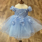 Off the Shoulder Floral Lace Tulle Baby Party Dress by Cinderella Couture USA AS9085B