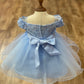 Off the Shoulder Floral Lace Tulle Baby Party Dress by Cinderella Couture USA AS9085B