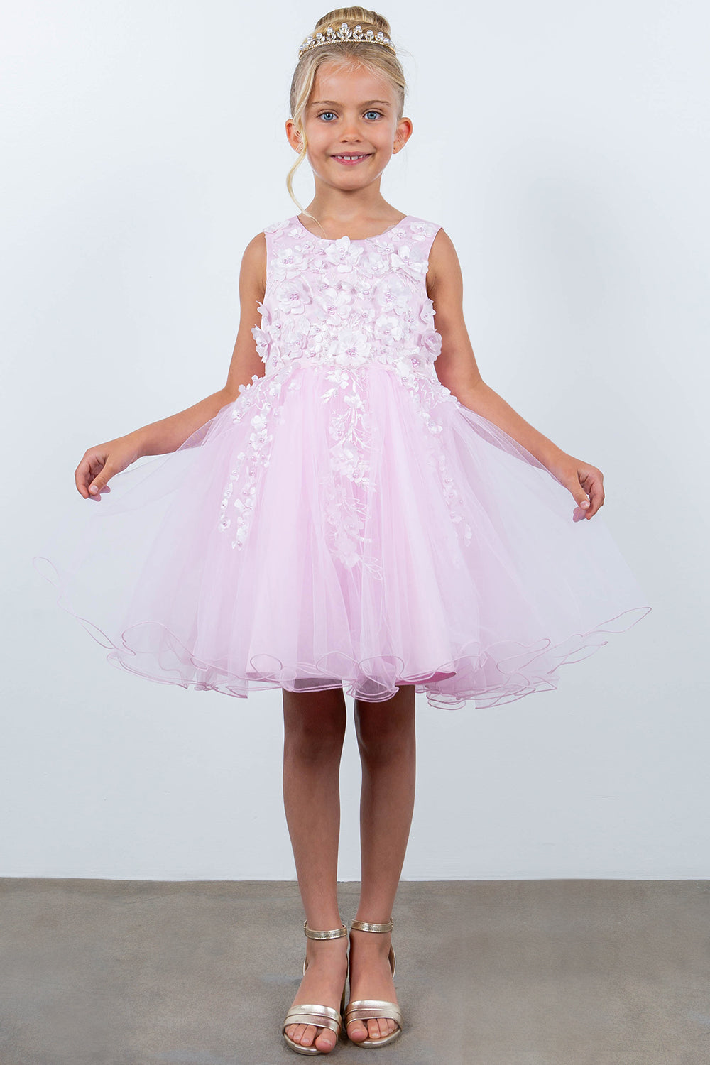 Floral Bodice Lace Girl Dress by Cinderella Couture USA AS9122