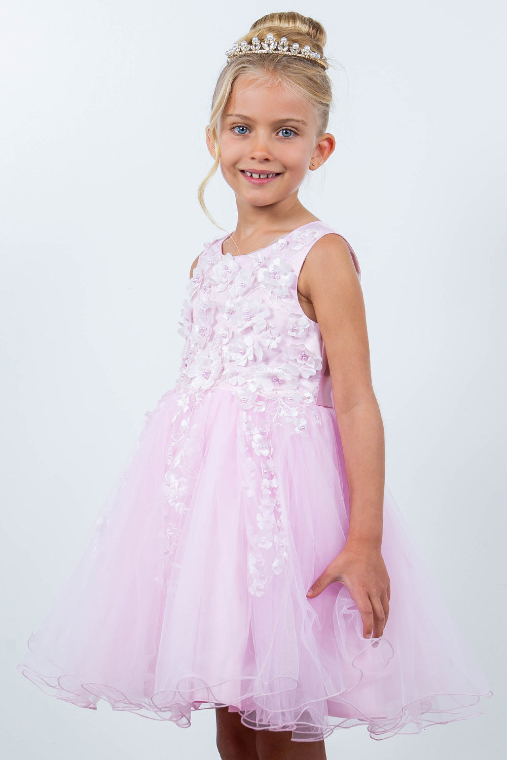 Floral Bodice Lace Girl Dress by Cinderella Couture USA AS9122