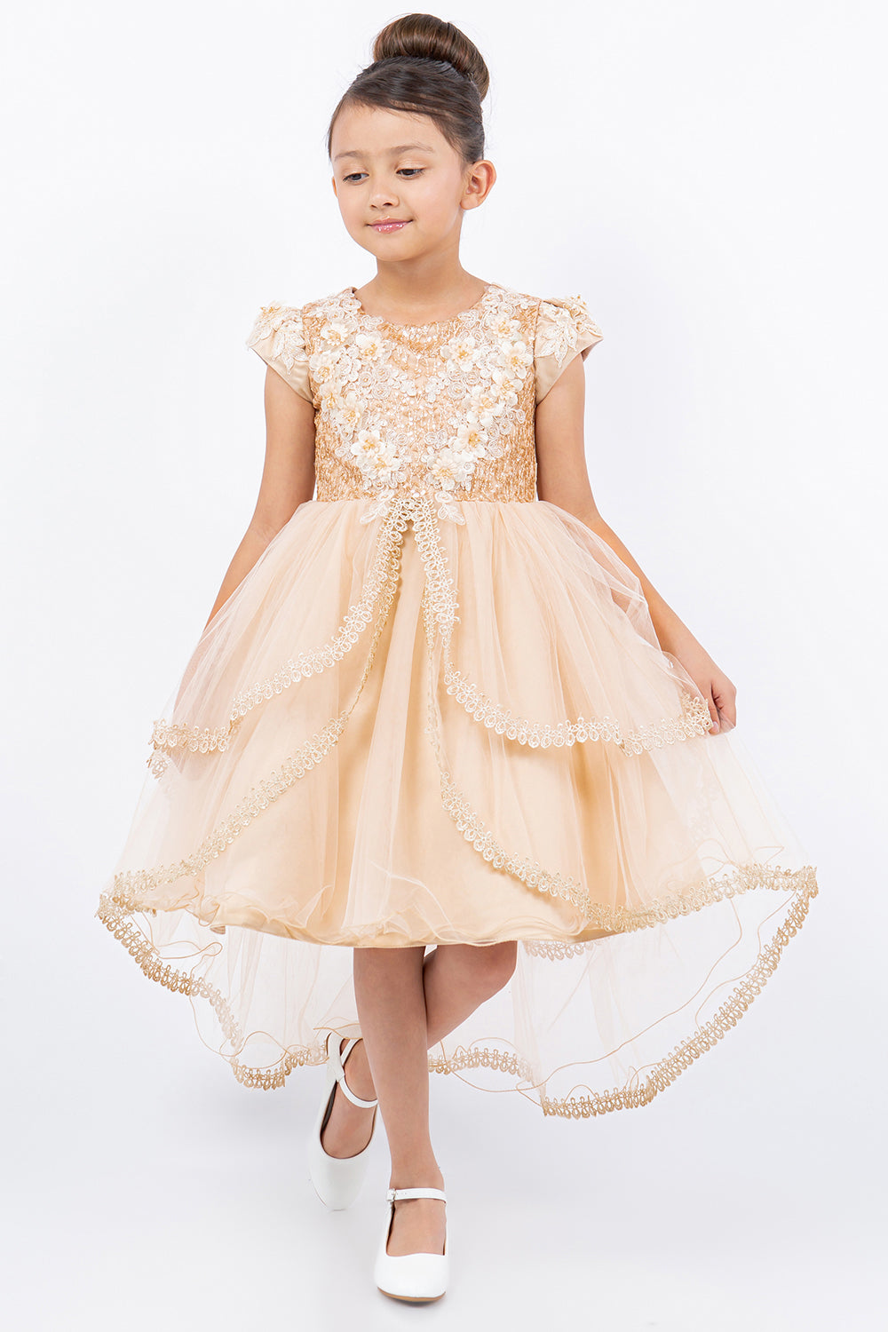 Sequin Cap Sleeve Flower Girl Dress by Cinderella Couture USA AS9123