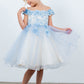 Off Shoulder Glitter Tulle Flower Girl Dress by Cinderella Couture USA AS9130