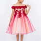 Off Shoulder Glitter Tulle Flower Girl Dress by Cinderella Couture USA AS9130