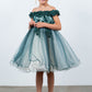 Off Shoulder Glitter Tulle Flower Girl Dress by Cinderella Couture USA AS9130