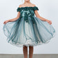 Off Shoulder Glitter Tulle Flower Girl Dress by Cinderella Couture USA AS9130