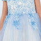 Off Shoulder Glitter Tulle Flower Girl Dress by Cinderella Couture USA AS9130