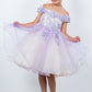 Off Shoulder Glitter Tulle Flower Girl Dress by Cinderella Couture USA AS9130