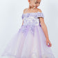 Off Shoulder Glitter Tulle Flower Girl Dress by Cinderella Couture USA AS9130