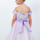 Off Shoulder Glitter Tulle Flower Girl Dress by Cinderella Couture USA AS9130