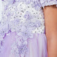 Off Shoulder Glitter Tulle Flower Girl Dress by Cinderella Couture USA AS9130