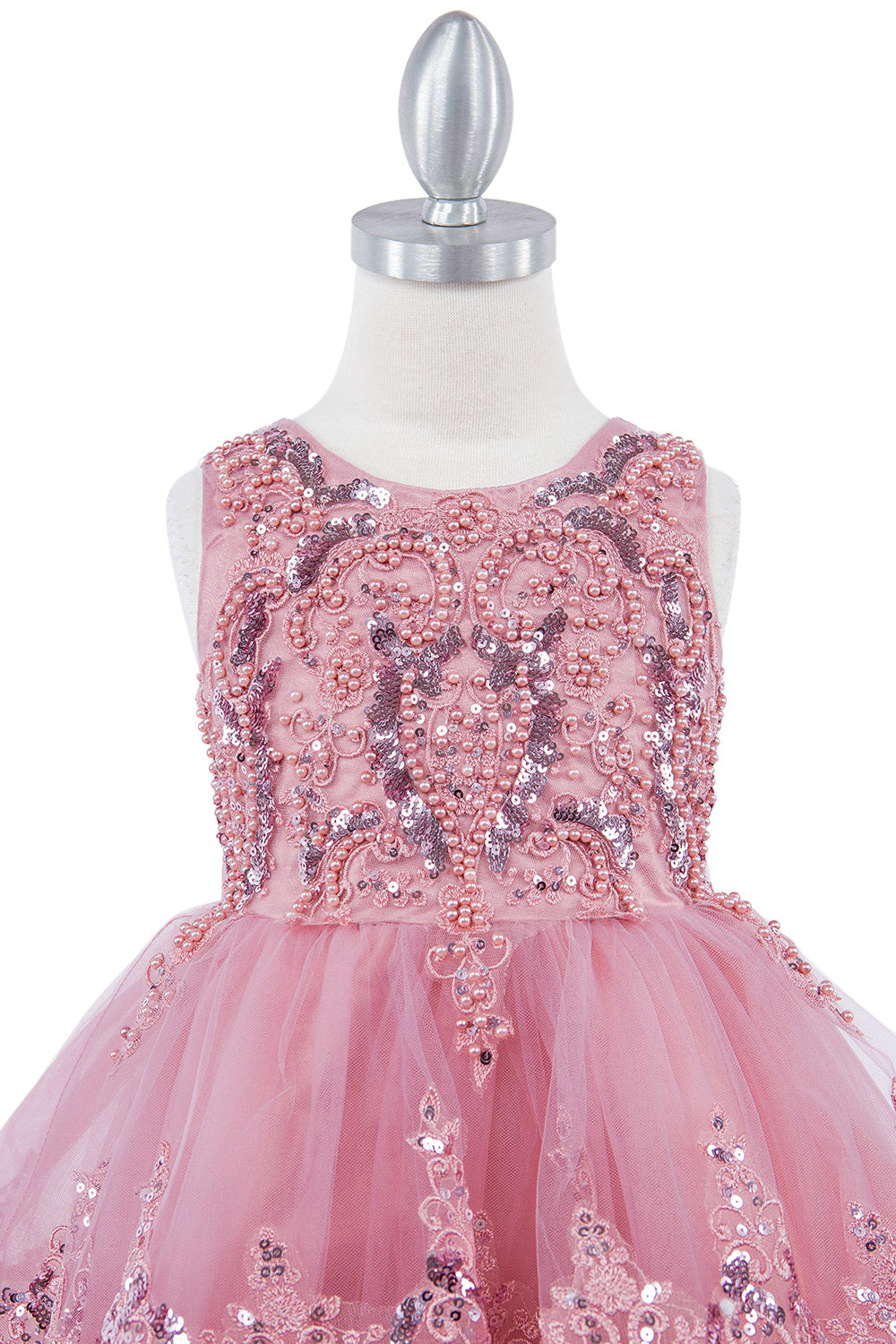 Embellished Sleeveless A-Line Girl Party Dress by Cinderella Couture USA AS9132 12 / Silver