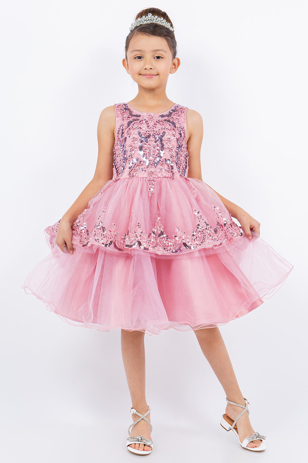 Embellished Sleeveless A-Line Girl Party Dress by Cinderella Couture USA AS9132