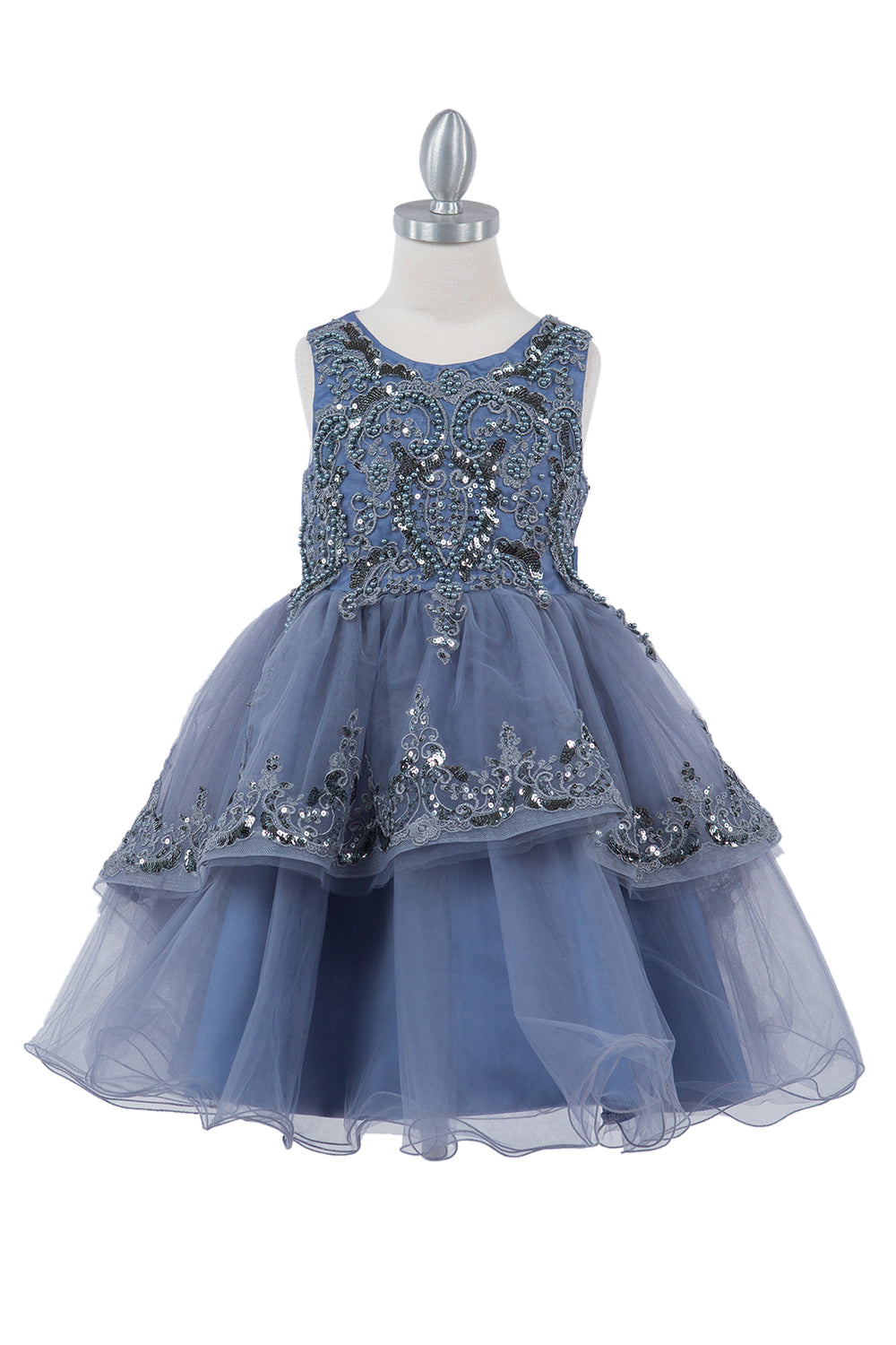 Embellished Sleeveless A-Line Girl Party Dress by Cinderella Couture USA AS9132
