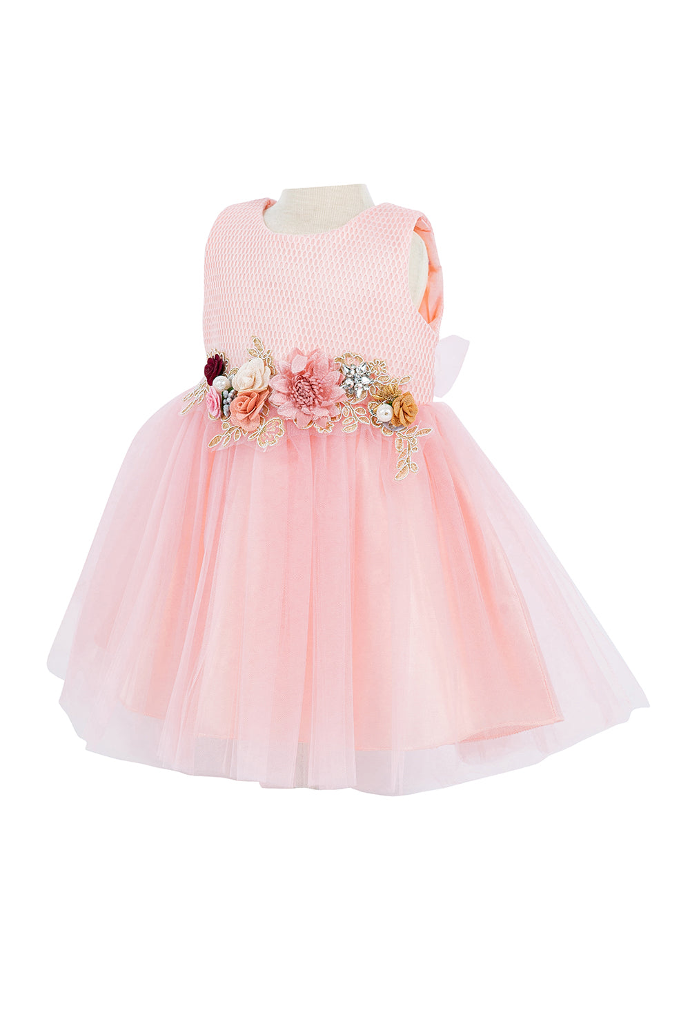 Super Cute Belted Flower Baby Dress by Cinderella Couture USA AS9134B