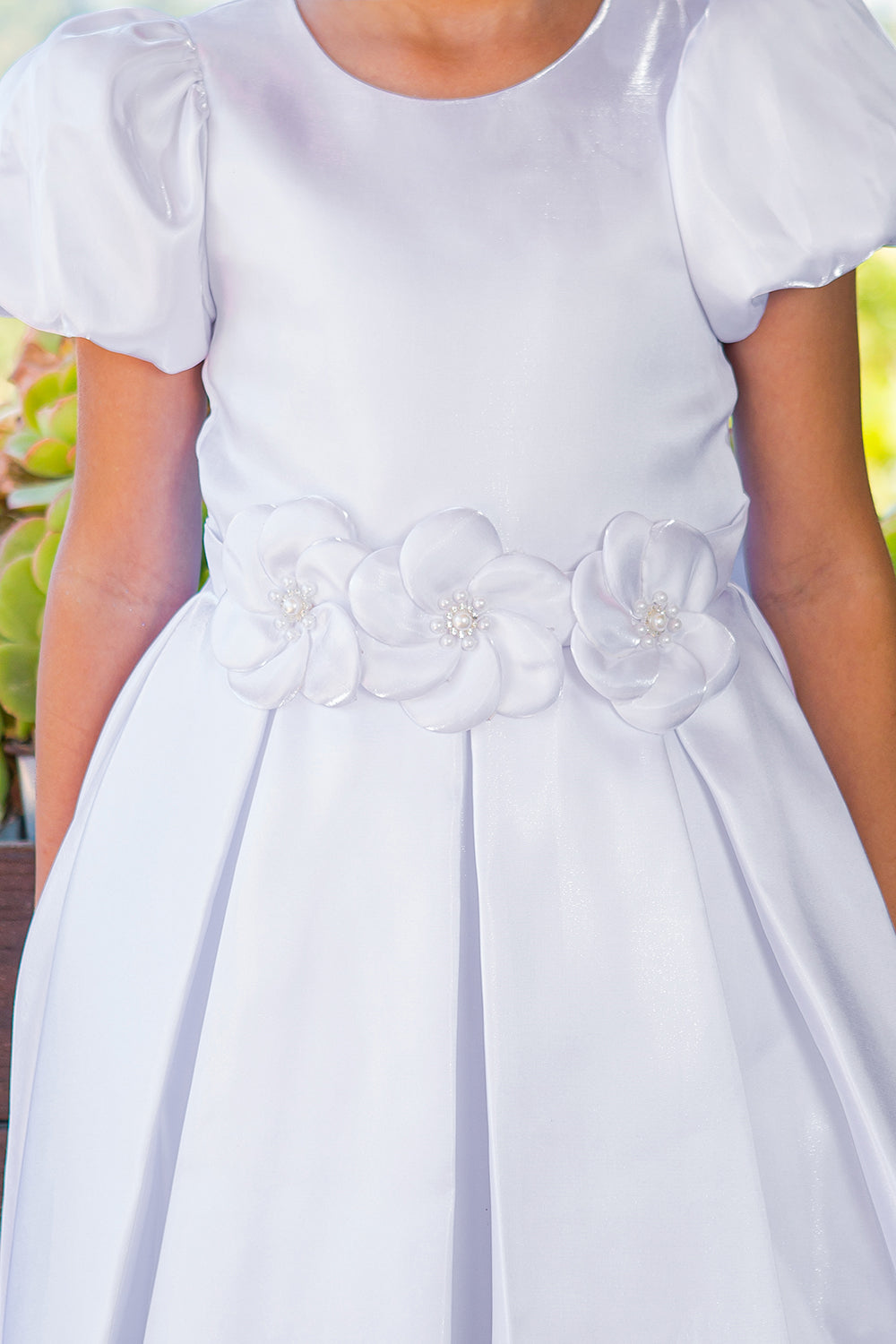 Beautiful Short Puff Sleeve Flower Girl Dress by Cinderella Couture USA AS9143