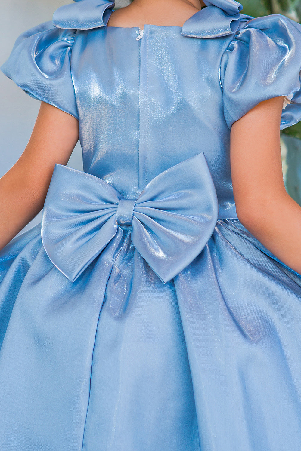 Cute Ribbon Puff Sleeve Flower Girl Dress by Cinderella Couture USA AS9144 8 / Ivory