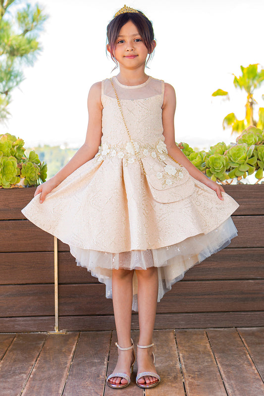 Beautiful Sleeveless High Low Girl Party Dress by Cinderella Couture USA AS9147