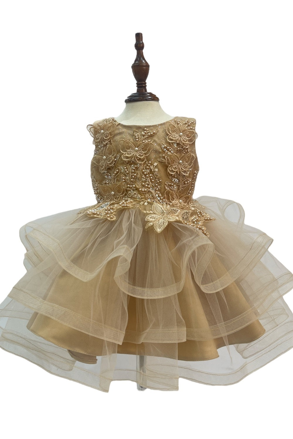 Butterfly Sequin Layered Tulle Baby Dress by Cinderella Couture USA AS9149B