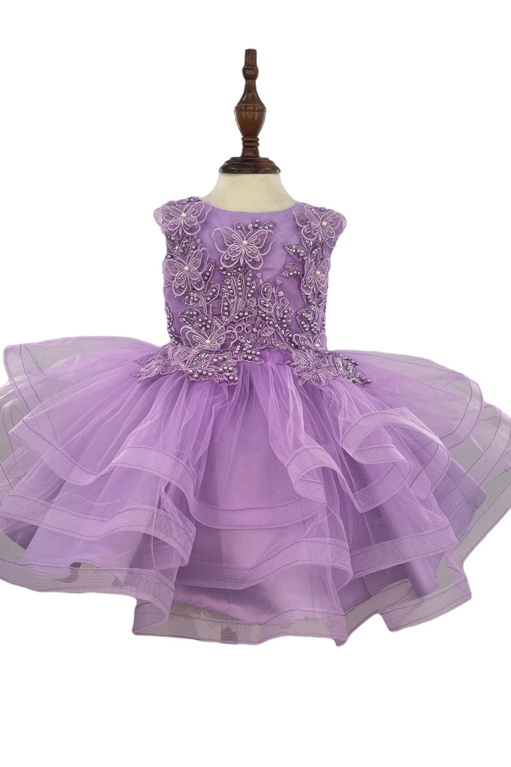 Butterfly Sequin Layered Tulle Baby Dress by Cinderella Couture USA AS9149B