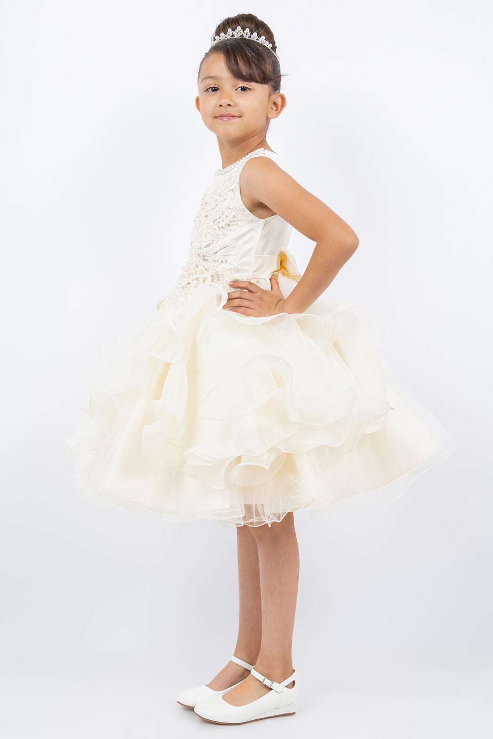 Sparkling Sequin Lace Tulle Flower Girl Dress by Cinderella Couture USA AS9152