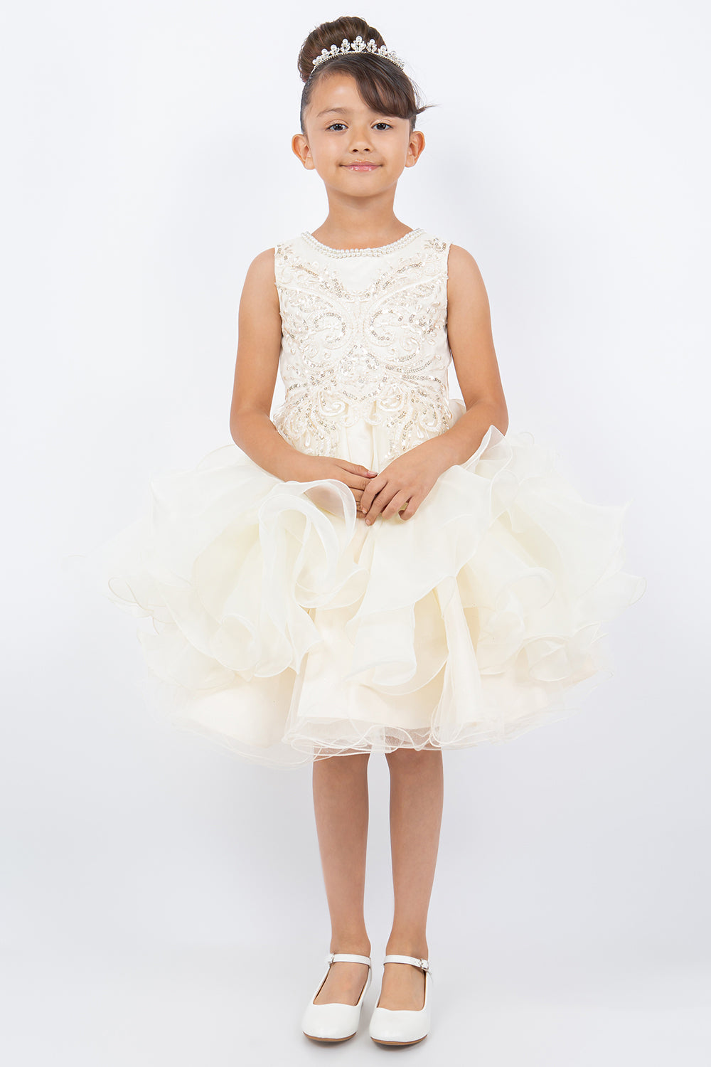 Sparkling Sequin Lace Tulle Flower Girl Dress by Cinderella Couture USA AS9152