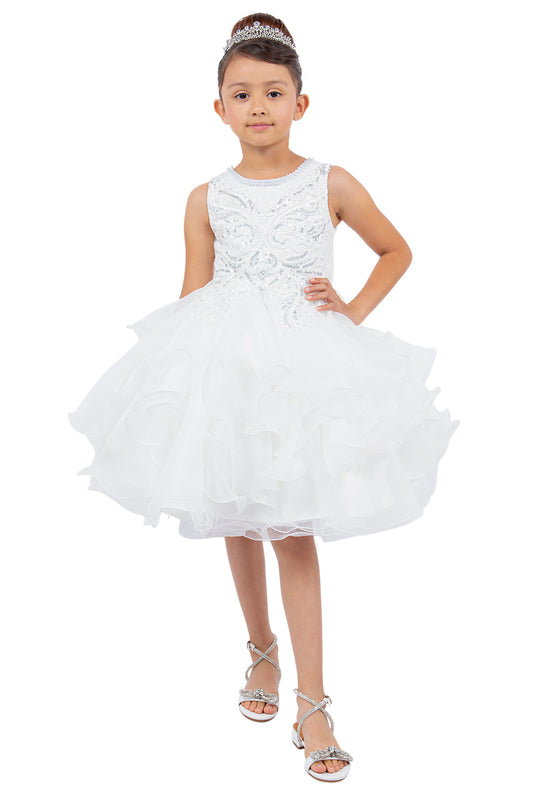 Sparkling Sequin Lace Tulle Flower Girl Dress by Cinderella Couture USA AS9152