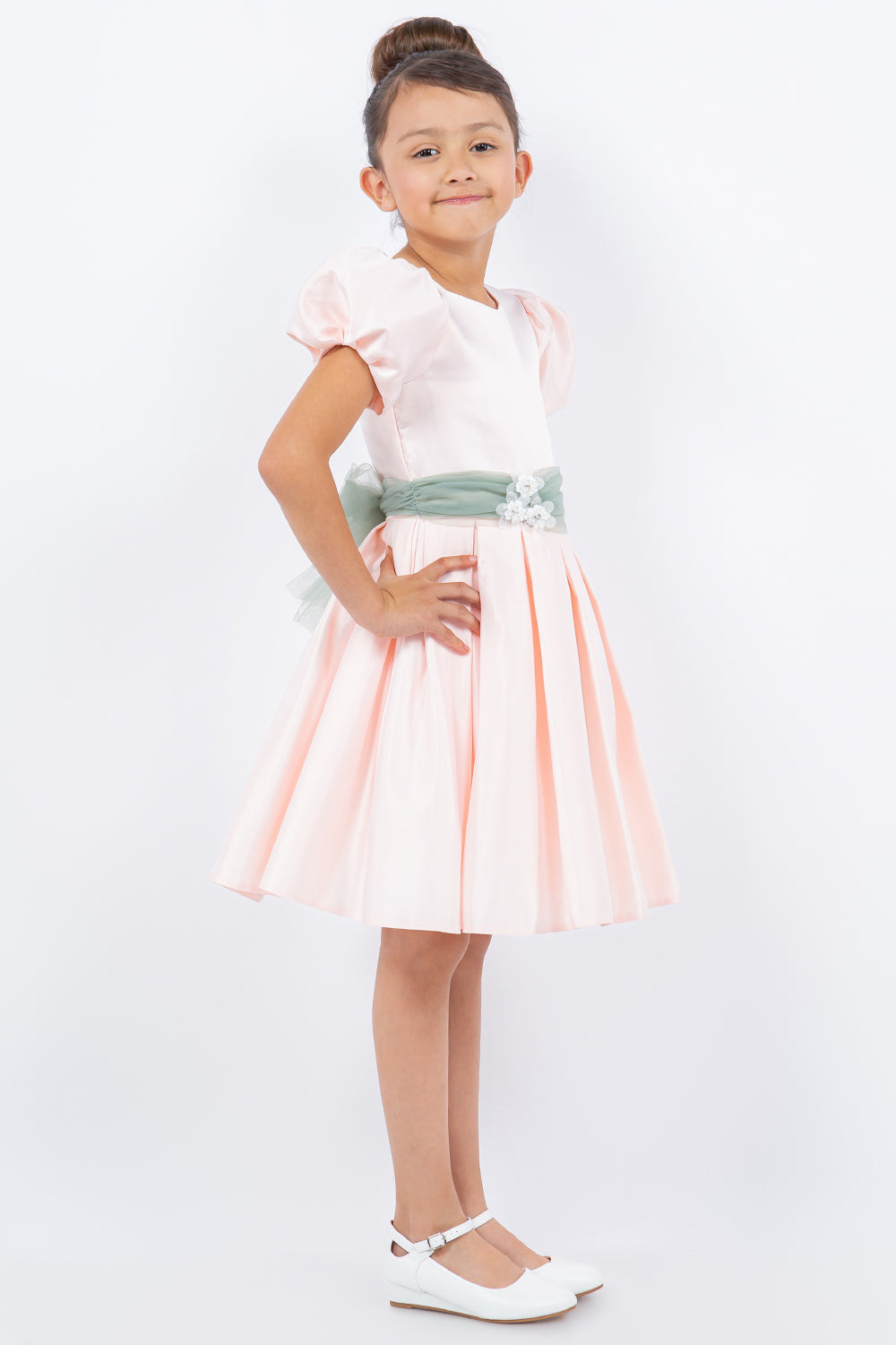 Puff Sleeve Cinderella Kids Dress Up Cinderella Couture 9159 Short A Line  Puff Sleeve Flower Girl